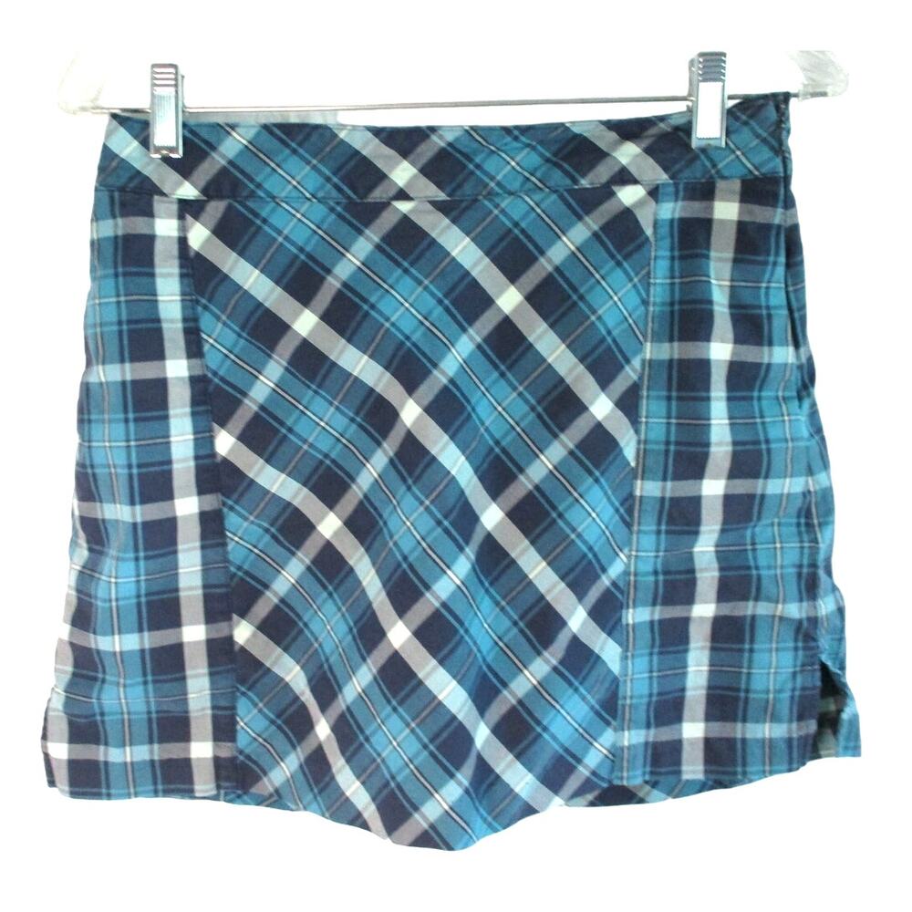 Lady Hagen Golf Women's Blue Plaid Stretch Side Zip Skort Size 4